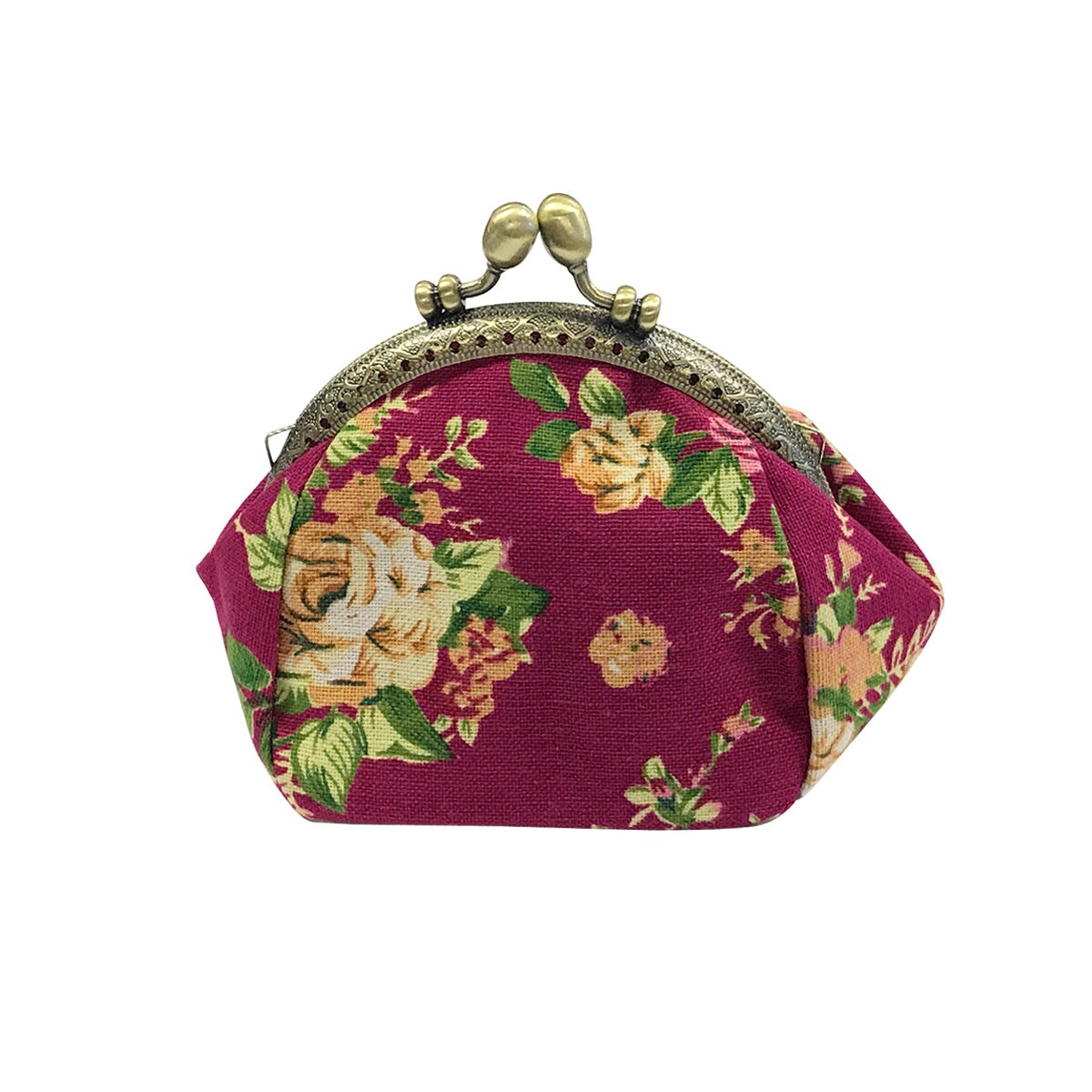 Wrapables Canvas and Embroidered Floral Coin Purse Clutch Wallet (Set of 2)