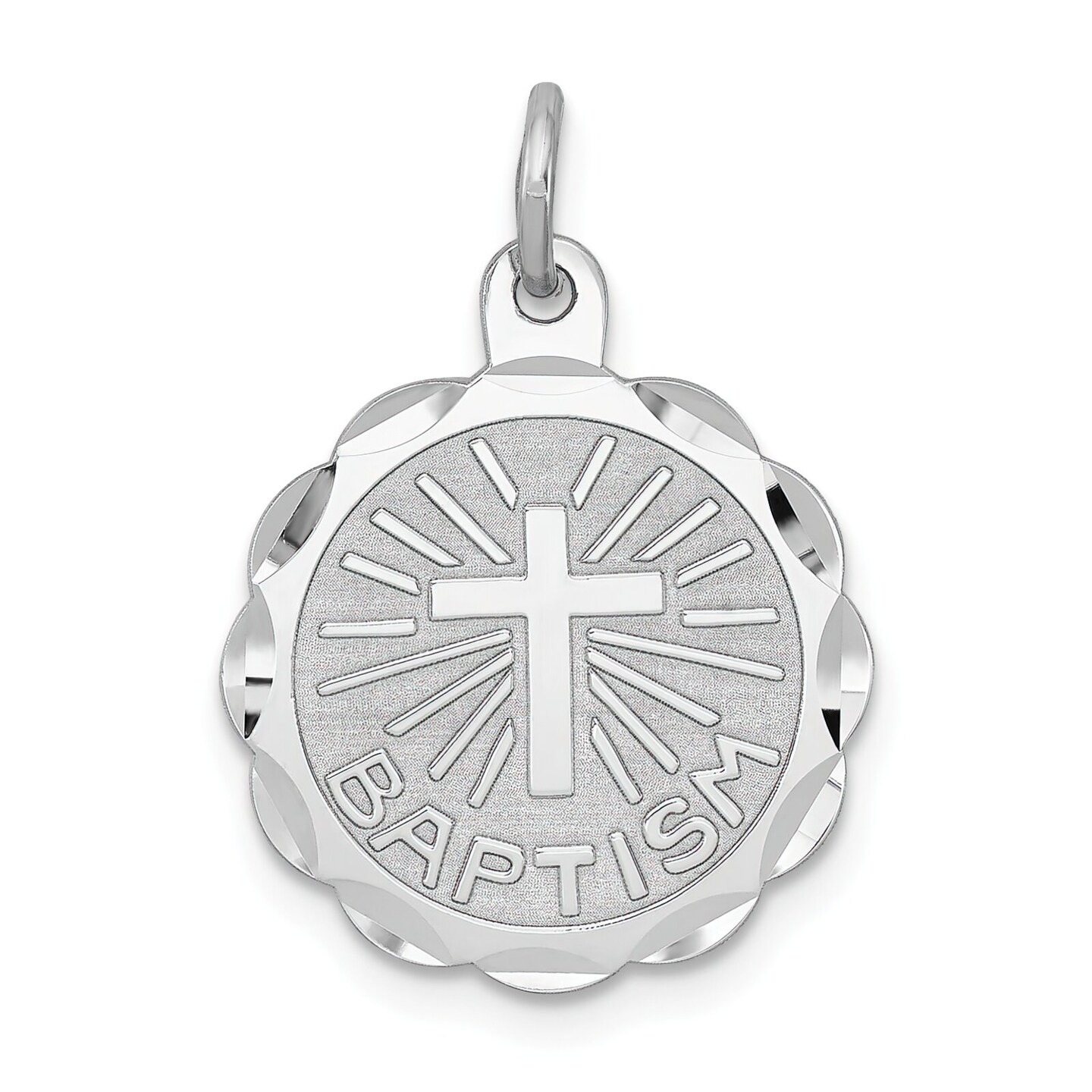 Sterling Silver Baptism Charm Jewerly 20mm x 15mm