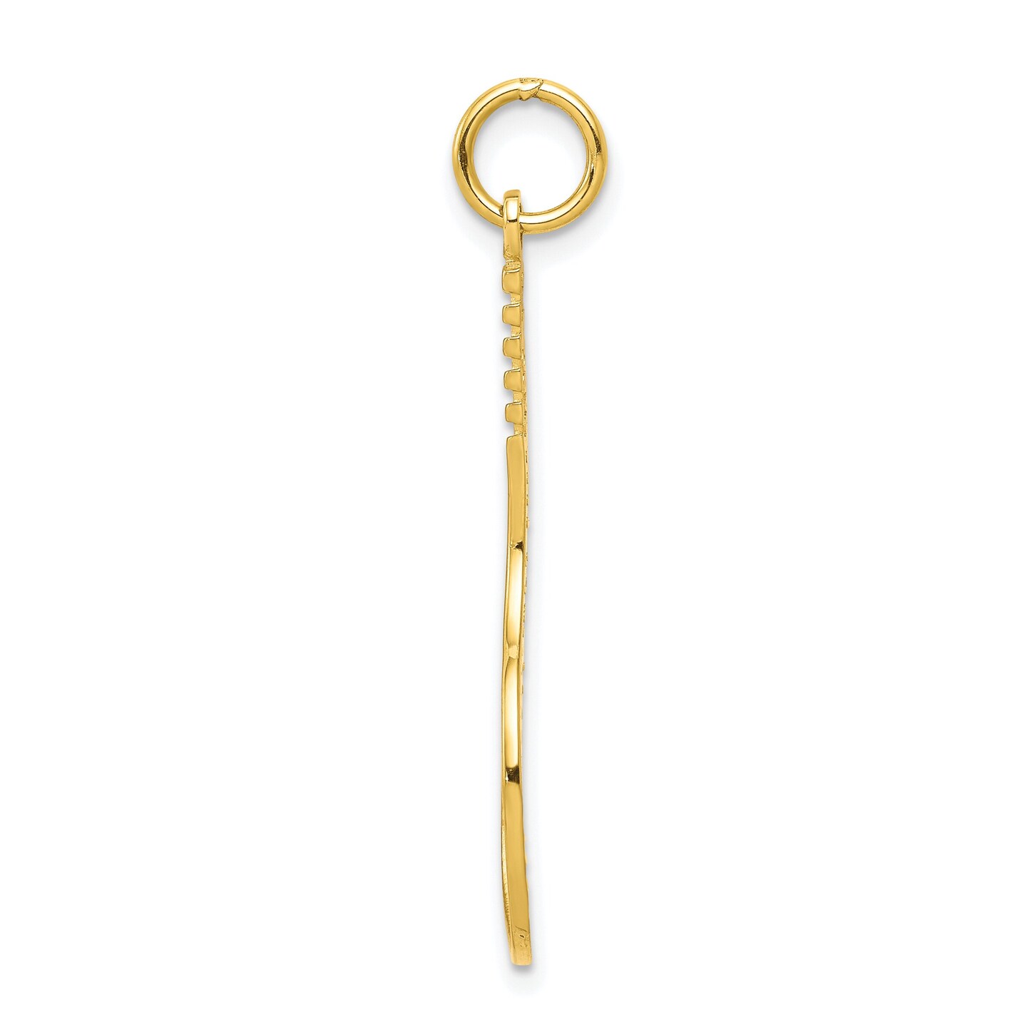 10K Yellow Gold Tennis Racquet Charm Sports Jewelry 35mm x 11mm