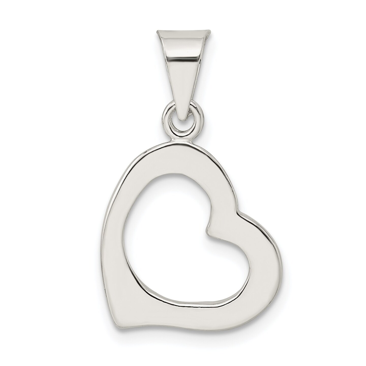Sterling Silver Heart Pendant Charm Love Jewelry 13mm x 13mm