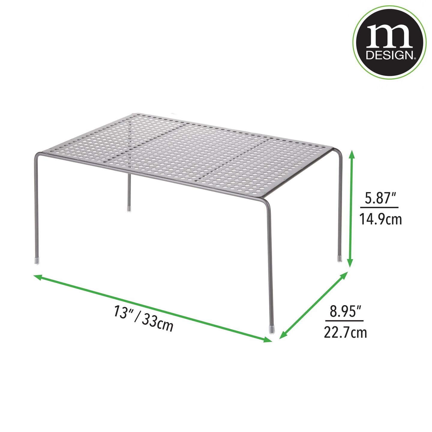 mDesign Metal Closet Organizer Storage Shelf