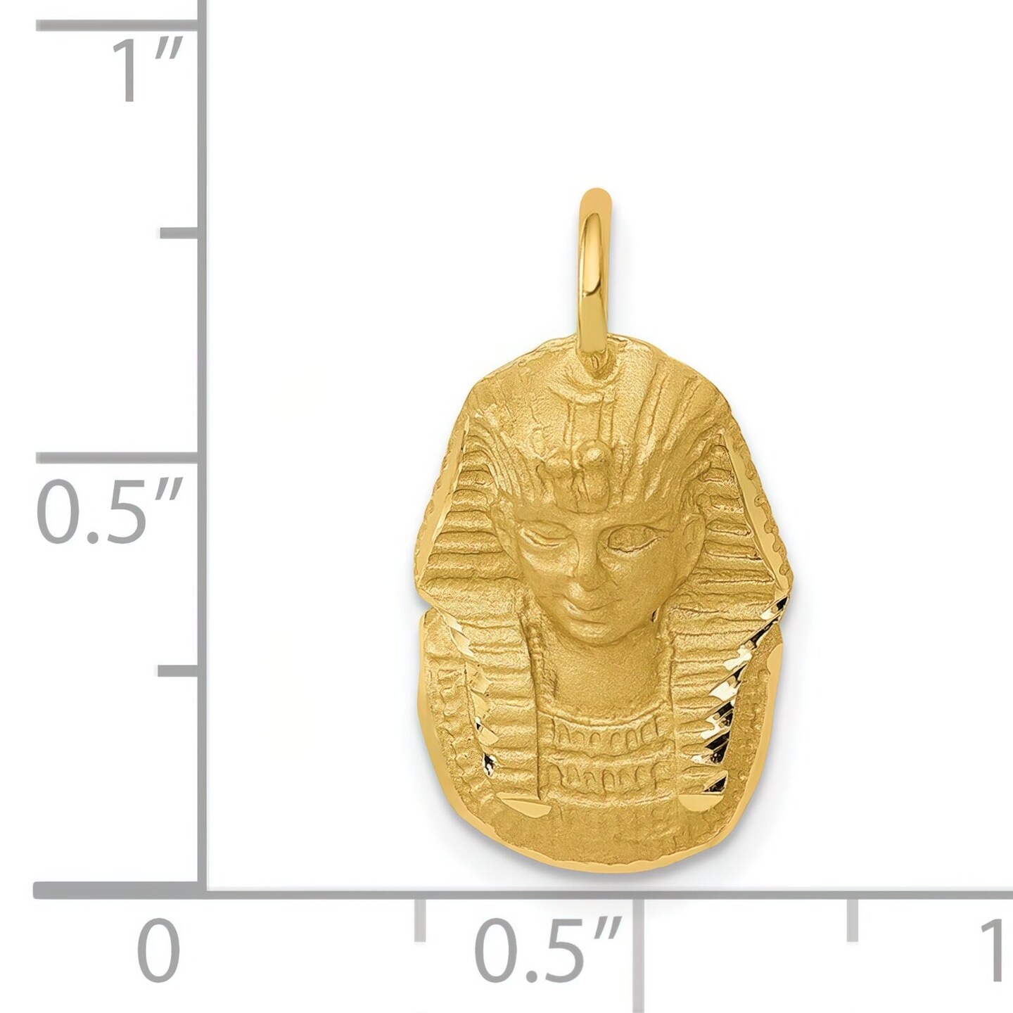 14K Yellow Gold King Tut Charm Egyptian Pendant Jewelry 21mm x 11mm