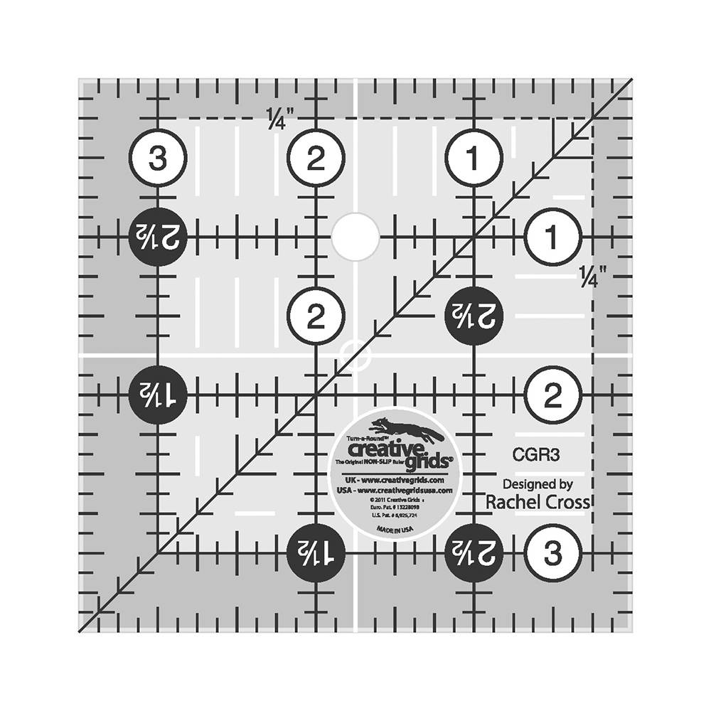 Creative Grids Quilting Ruler 3-1/2&#x22; Square