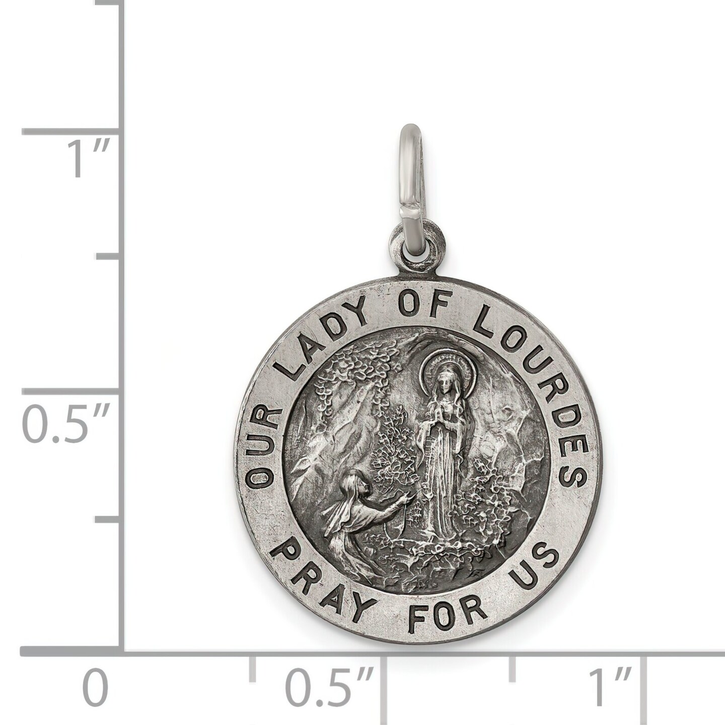 Sterling Silver Our Lady of Lourdes Medal