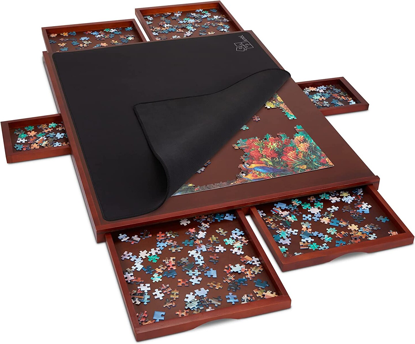 Jumbl 1500 Piece Puzzle Board, 27&#x201D; x 35&#x201D; Wooden Jigsaw Puzzle Table &#x26; Trays
