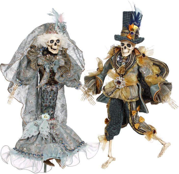 Mark Roberts Set of 2 Mark Roberts Halloween Sassy Skeleton Collectible Figurines - 21&#x22;