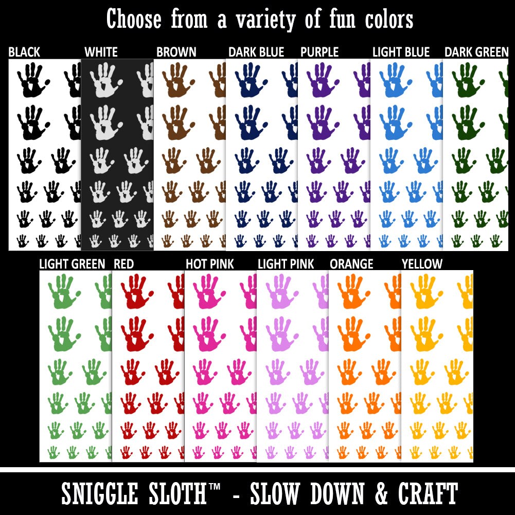 Left Hand Print Temporary Tattoo Water Resistant Fake Body Art Set Collection