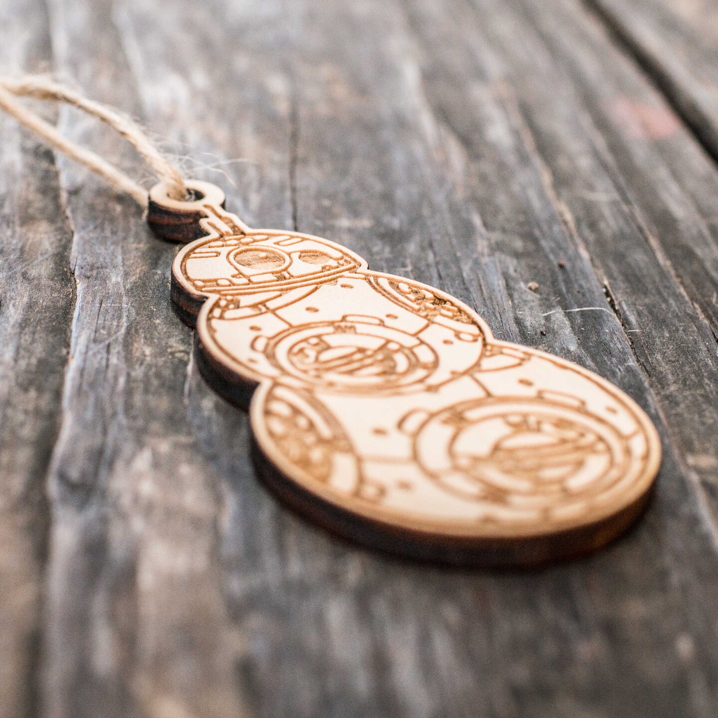 Ornament - BBSnowman - Raw Wood 2x4in