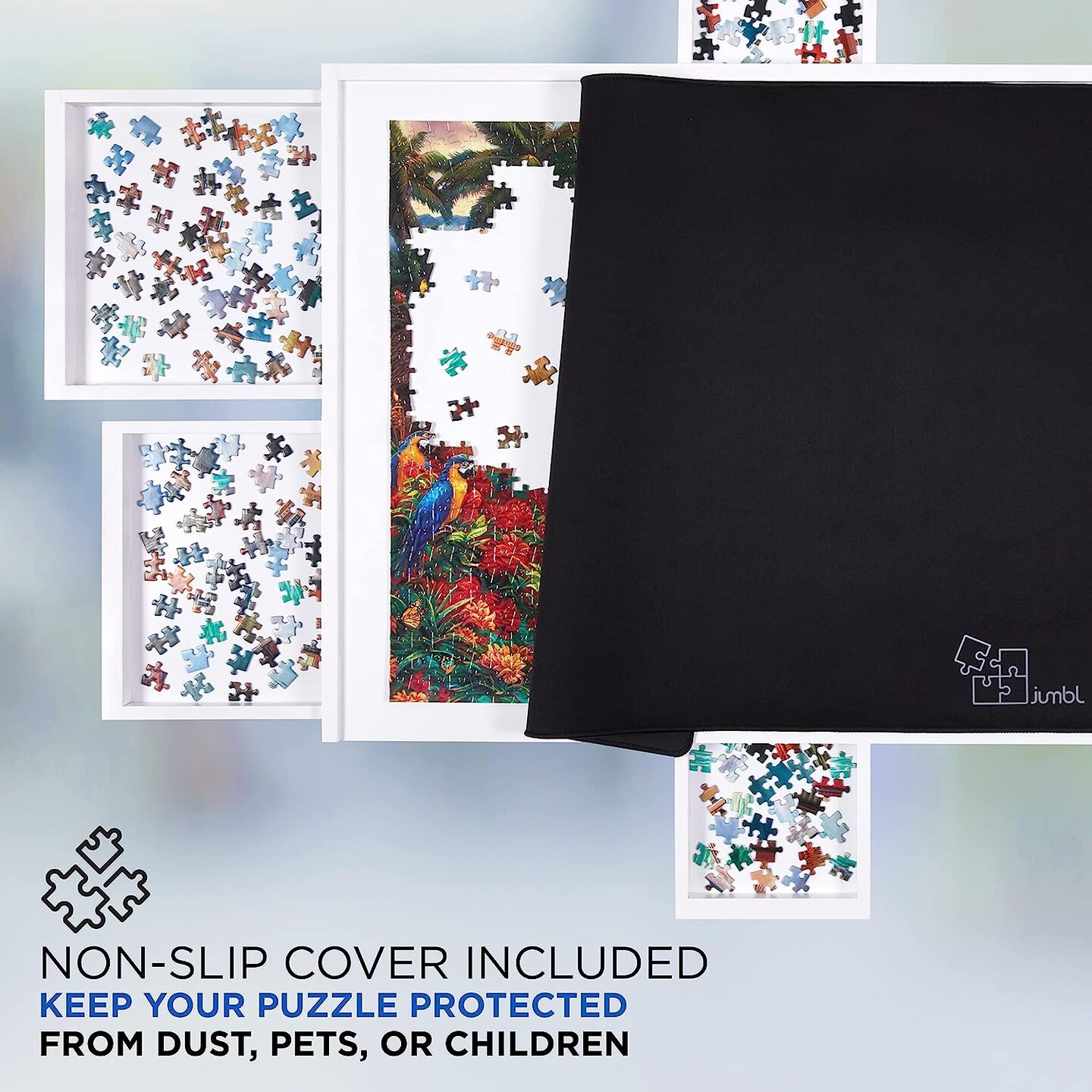 Jumbl 1000 Piece Puzzle Board 23” x 31” Wooden Jigsaw Puzzle Table & Trays