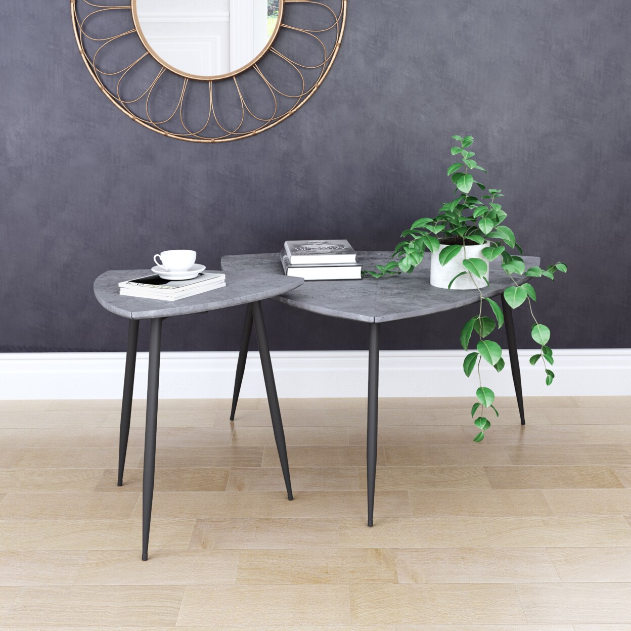 Zuo Modern Set of 2 Normandy Accent Tables Gray