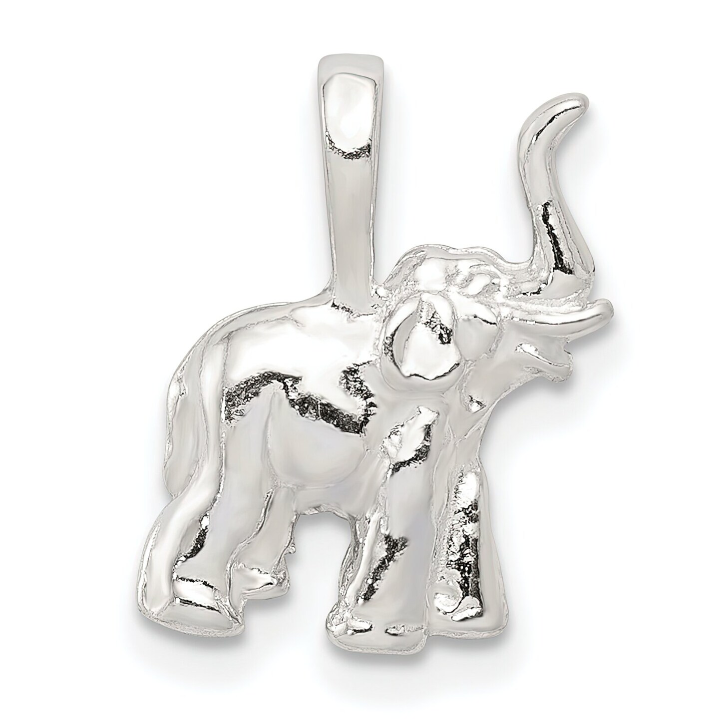 Sterling Silver Elephant Charm Pendant Africa Animal Jewerly 15mm x 10mm