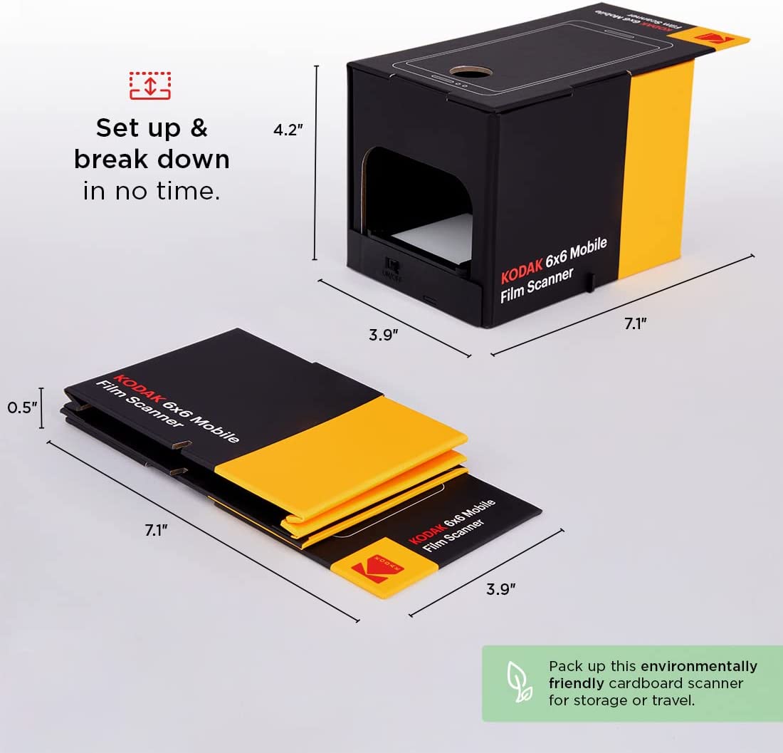 Kodak 6x6 Mobile Film Scanner, Save 6x6 Slides & Negatives to Your Smartphone
