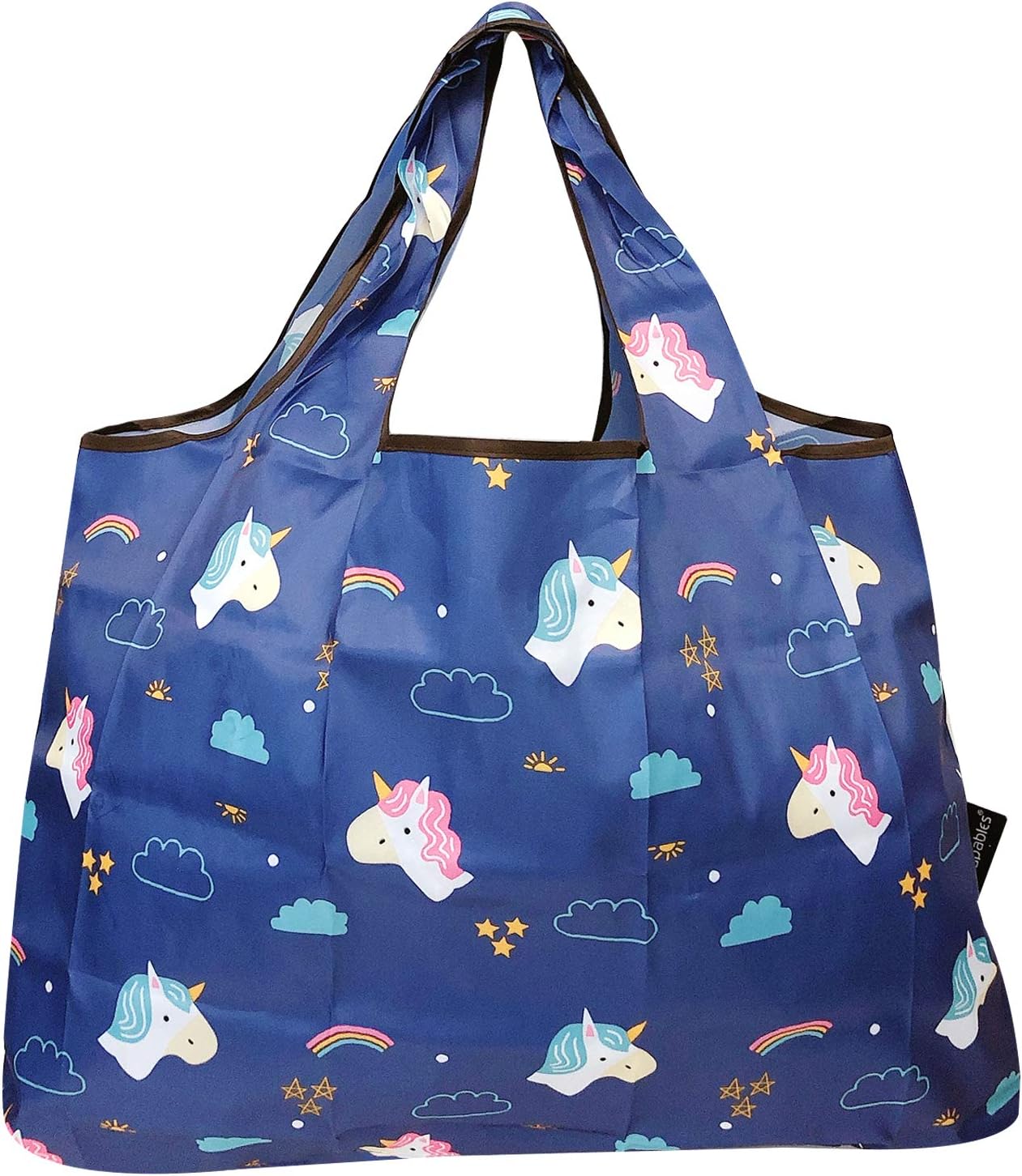 Wrapables Large Foldable Tote Nylon Reusable Grocery Bag, 3 Pack