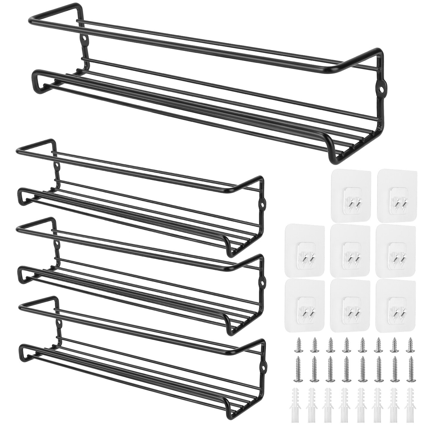 Eggracks Carbon Steel Wallmounted Spice Rack Seasoning Herb Jar