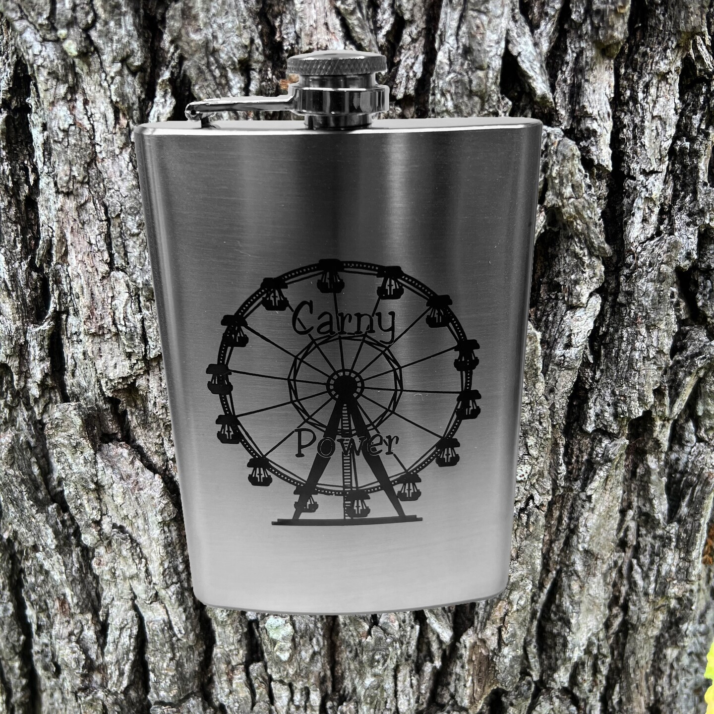 8oz Carny Power Stainless Steel Stainless Steel Flask 8oz Carny Power Stainless Steel Stainless Steel Flask