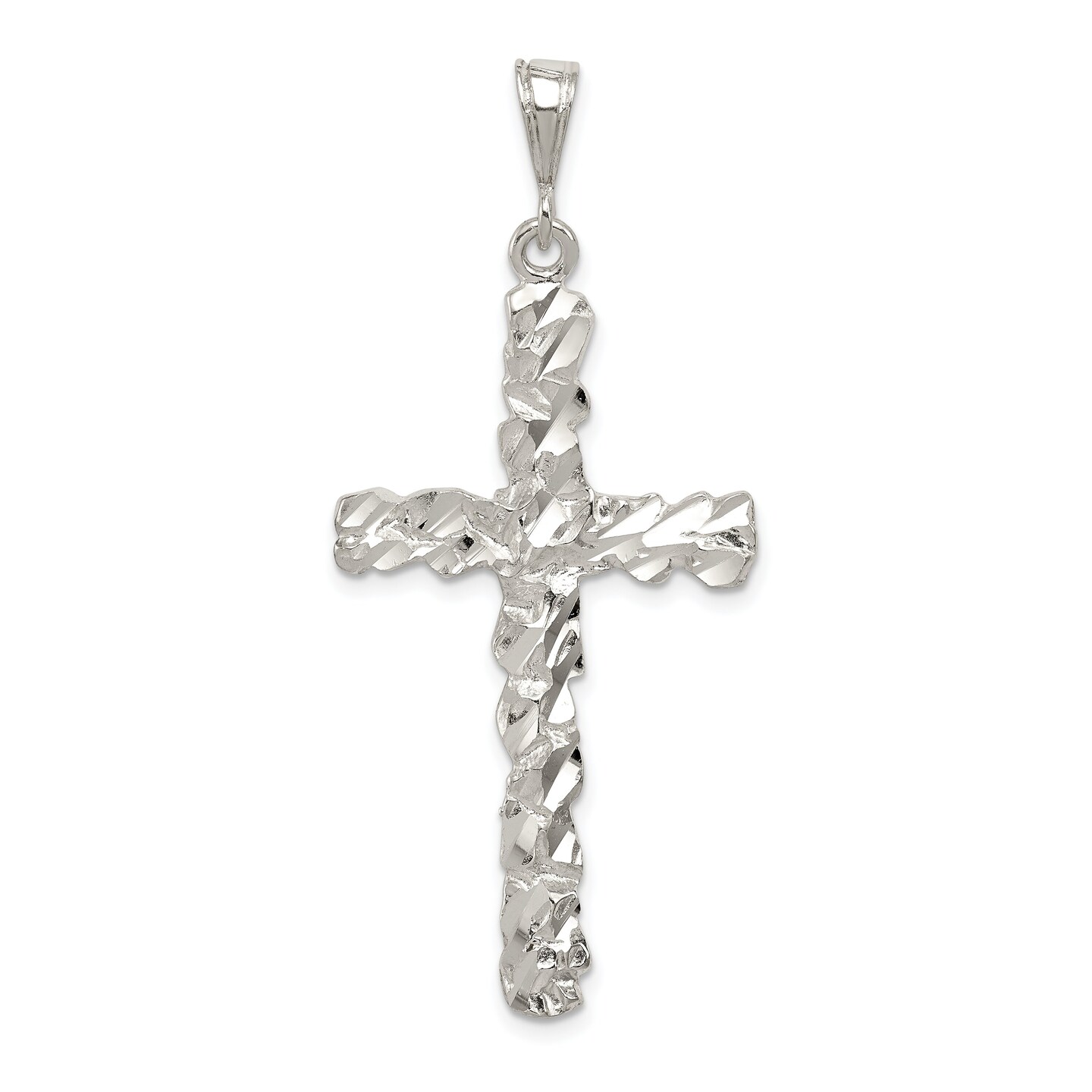 Sterling Silver Cross Pendant Religious Jewelry 53.8mm x 23.6mm