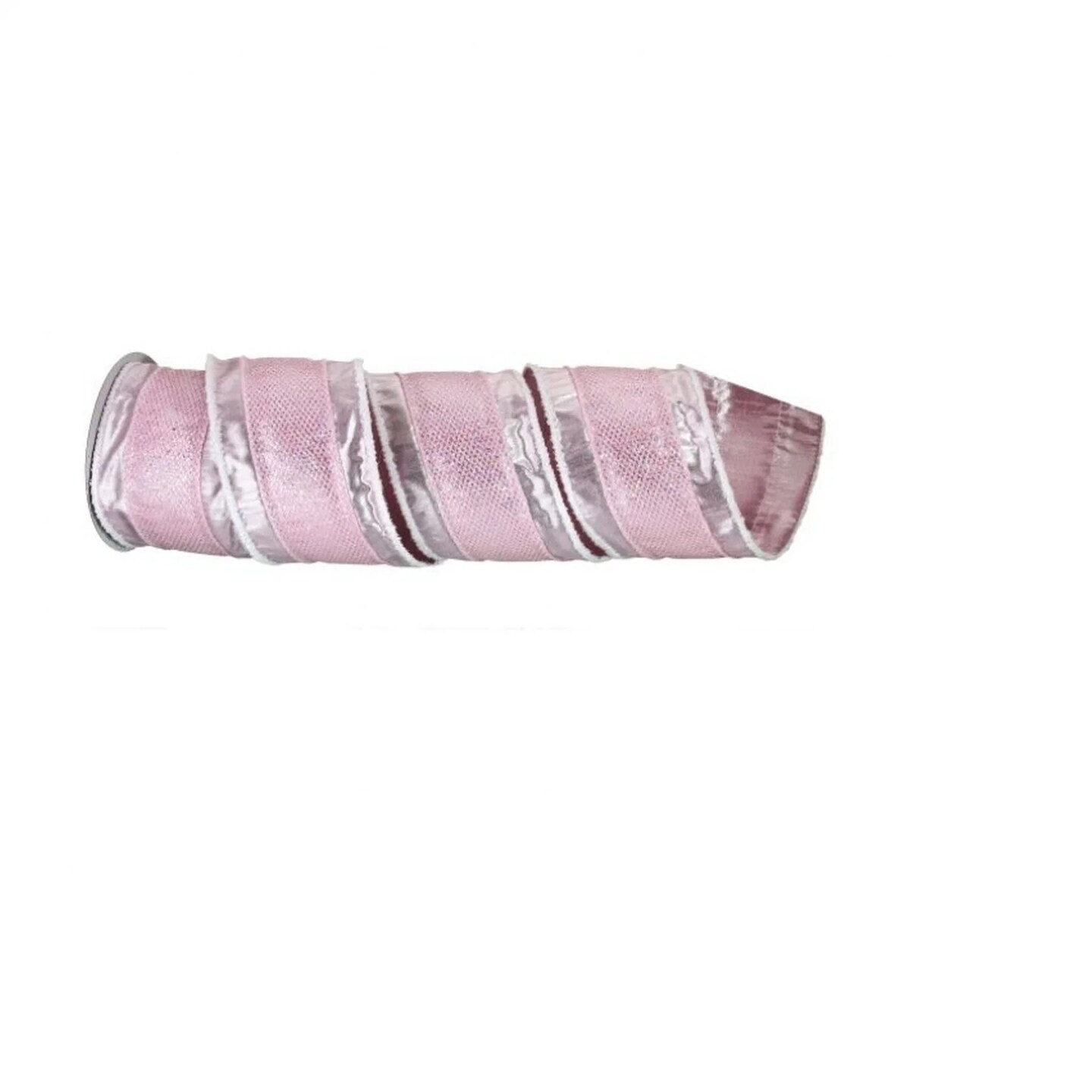 Contemporary Home Living Pink Metallic Glitter Wired Craft Christmas Ribbon 4&#x22; x 10 Yards