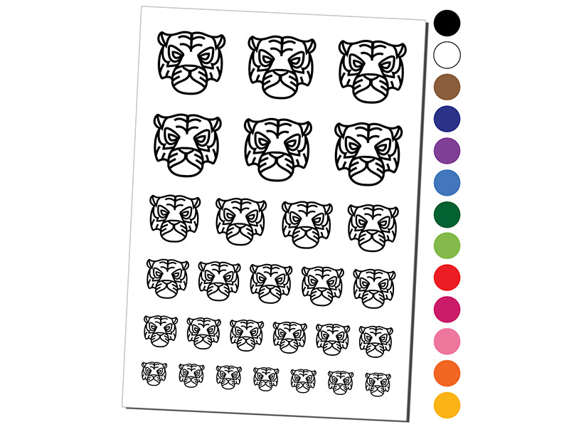 Tiger Head Icon Temporary Tattoo Water Resistant Fake Body Art Set Collection Michaels 6199