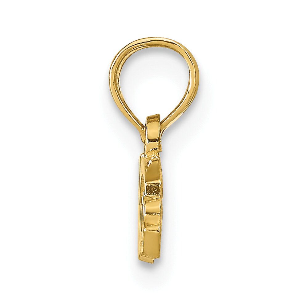 14K Yellow Gold Nurse Charm Medical RN Pendant Jewelry 12mm x 12mm