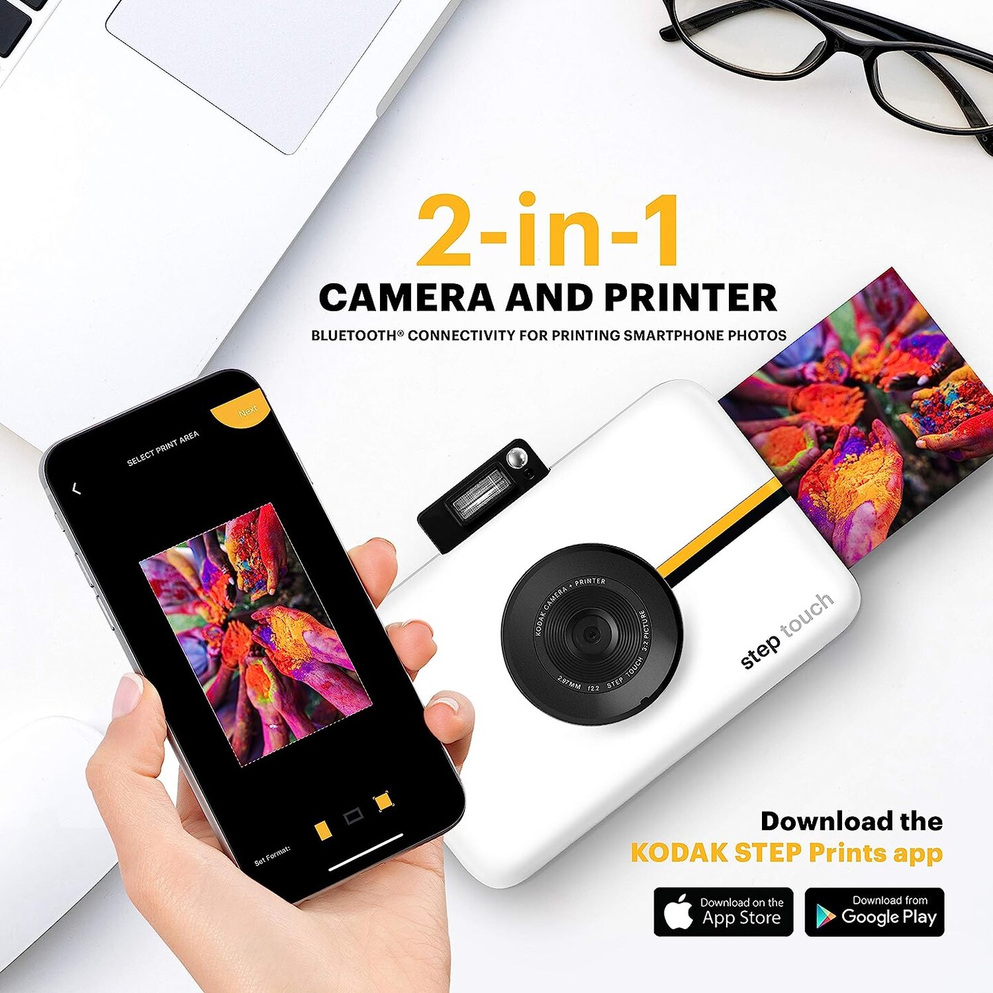Kodak Step Touch 13MP Digital Instant Print Camera with 3.5&#x22; LCD Touchscreen, ZINK Technology &#x26; 1080p HD Video