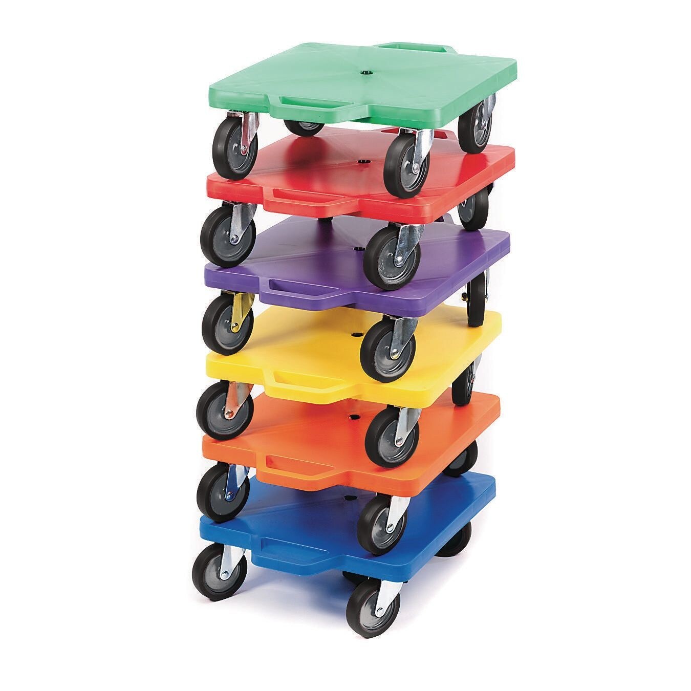 Spectrum 16&#x22; All Surface Scooter. 4&#x22; Rubberized Wheels for Smooth Cruising Indoors or Out. 16&#x22; Square Base with Handles to Protect Hands. Set of 6 Different Colored Scooters.