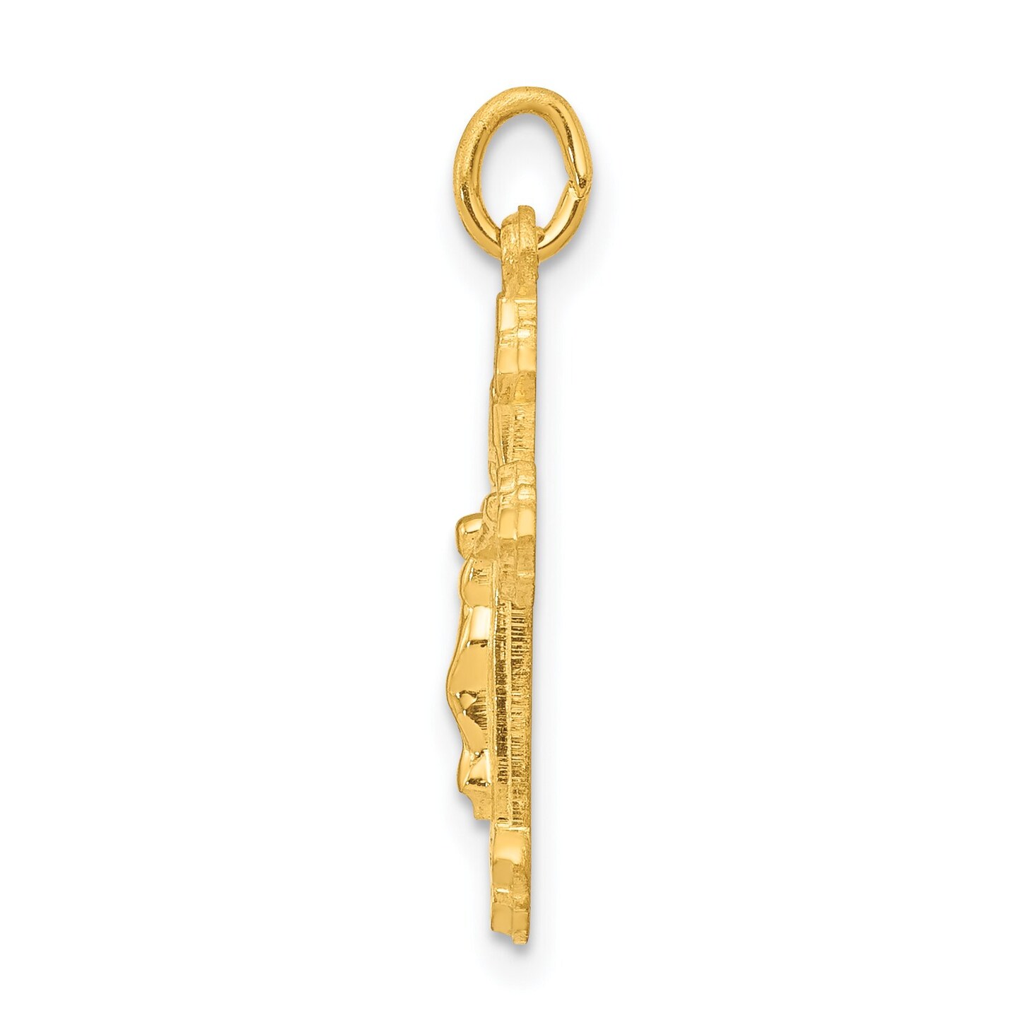 Sterling Silver Gold Plated INRI Crucifix Charm Jewerly 21mm x 12mm