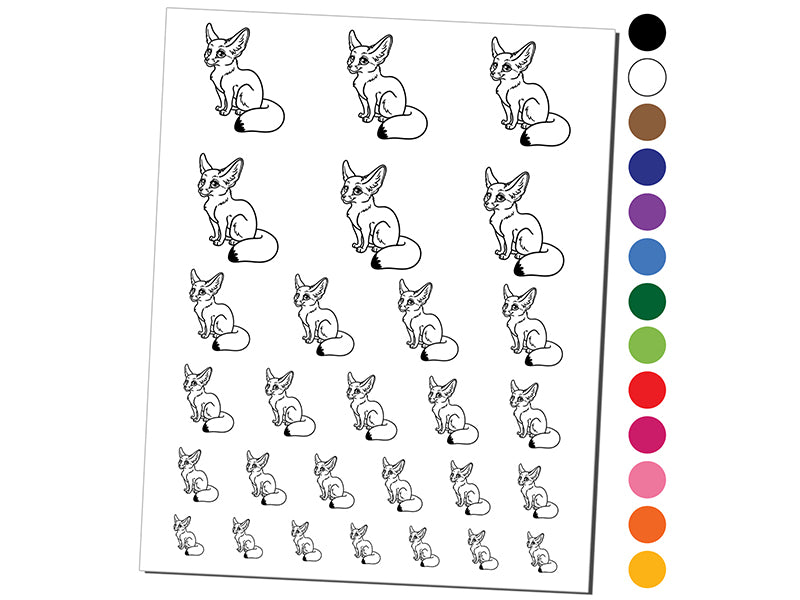 Adorable Fennec Fox Temporary Tattoo Water Resistant Fake Body Art Set Collection
