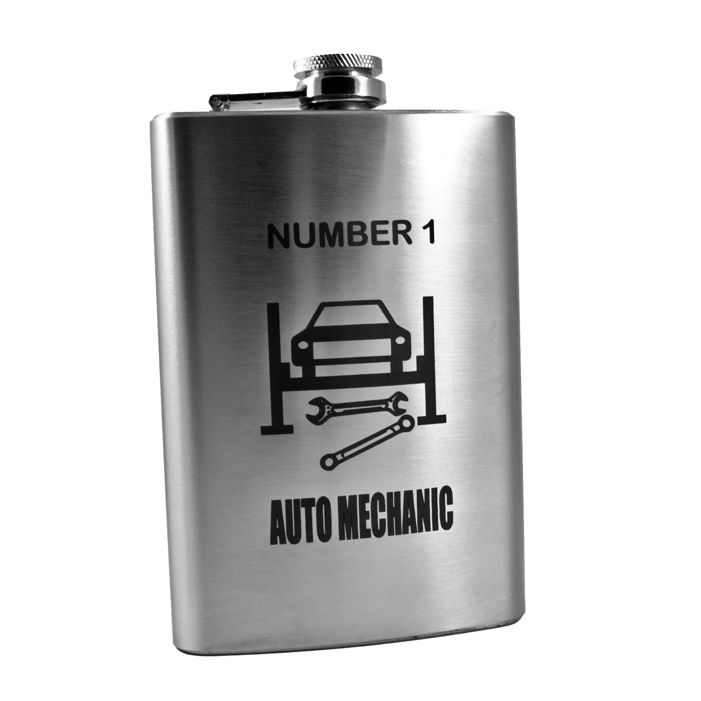 8oz Number 1 Auto Mechanic Stainless Steel Flask 8oz Number 1 Auto Mechanic Stainless Steel Flask