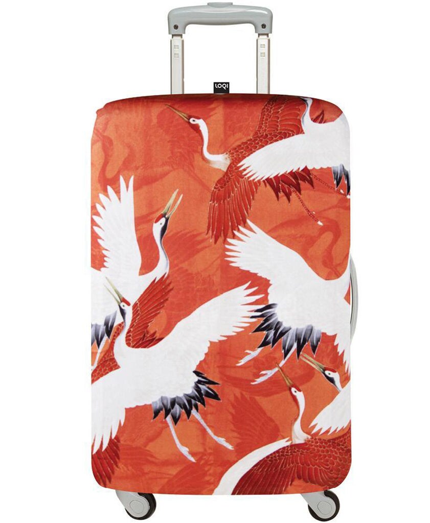 LOQI Museum Anonymous Luggage Cover M, Woman's Haori with Cranes