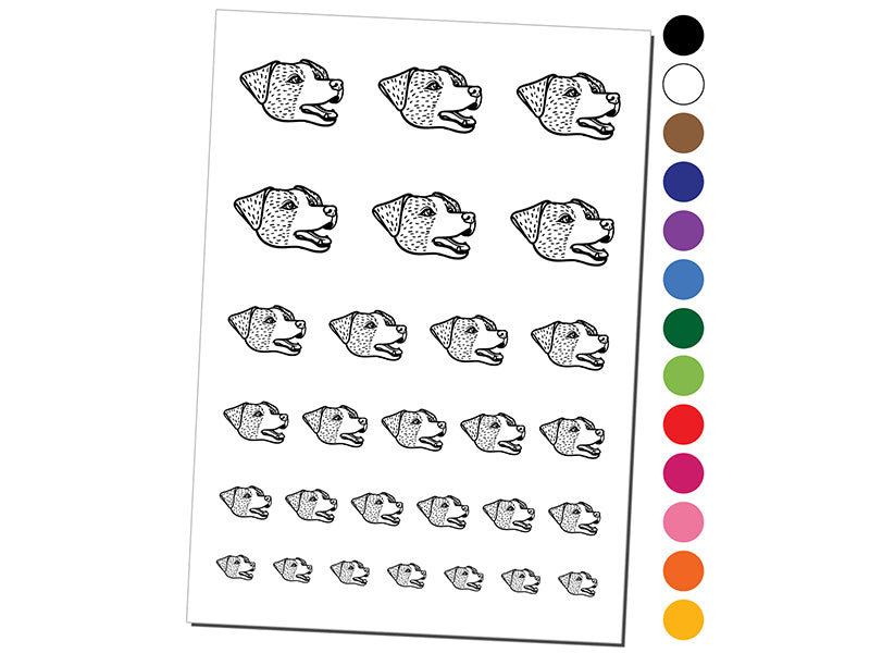 Jack Russell Terrier Dog Head Temporary Tattoo Water Resistant Fake Body Art Set Collection