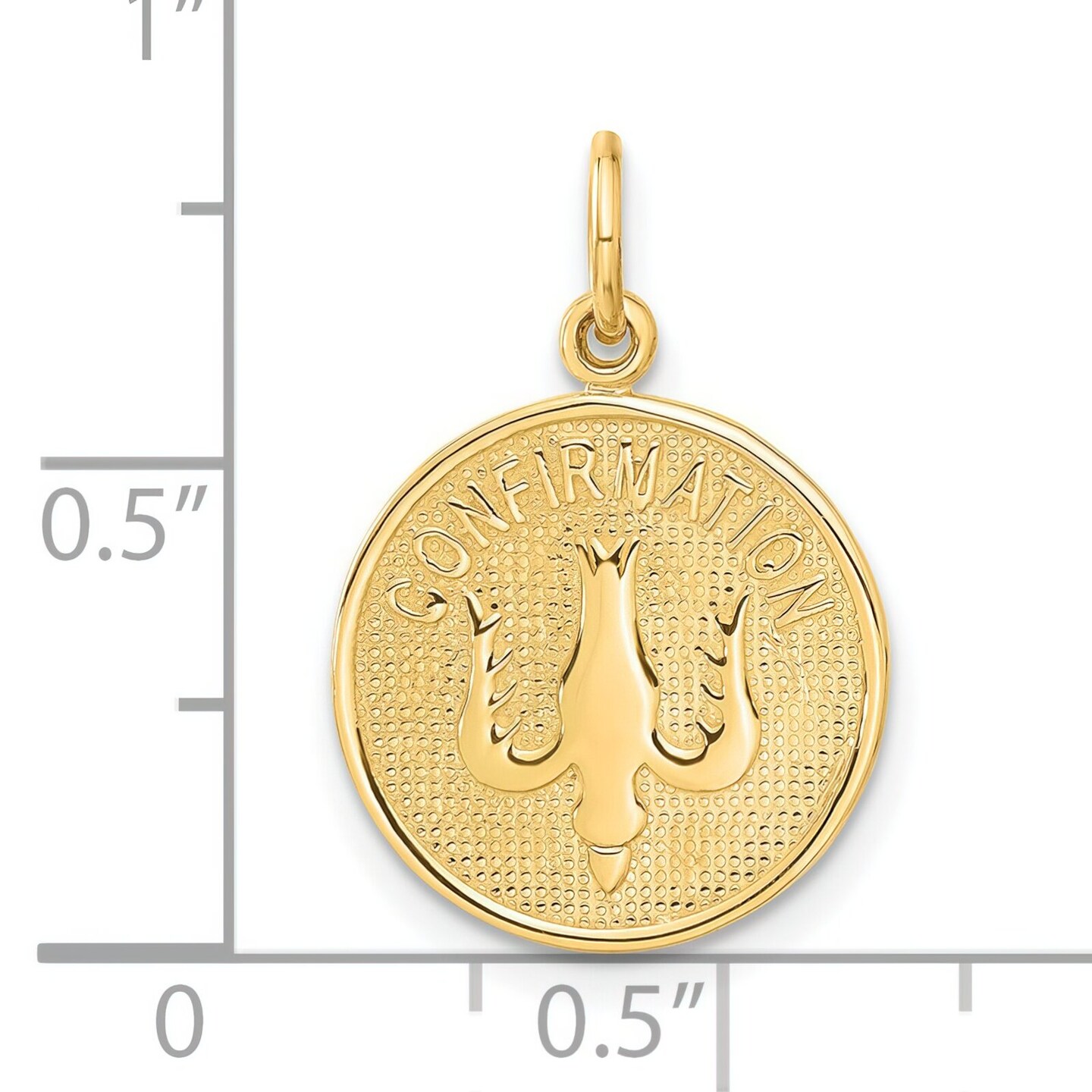 14K Gold My Confirmation Charm Holy Spirit Pendant Jewerly 23mm x 15mm