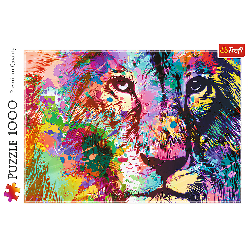 1000 Piece Jigsaw Puzzles, Colorful Lion, Art. Puzzle; Animals; Colorful puzzle; Adult Puzzle, Trefl 10707