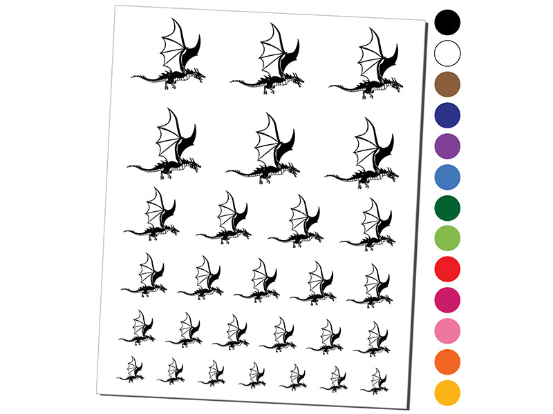 Fierce Flying Dragon Temporary Tattoo Water Resistant Fake Body Art Set Collection