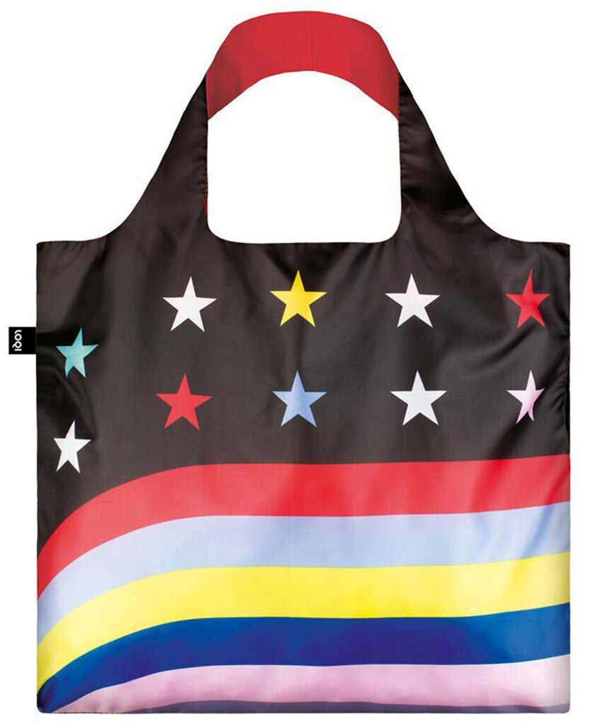 LOQI Travel Reusable Shopping Bag, One Size, Stars &#x26; Stripes