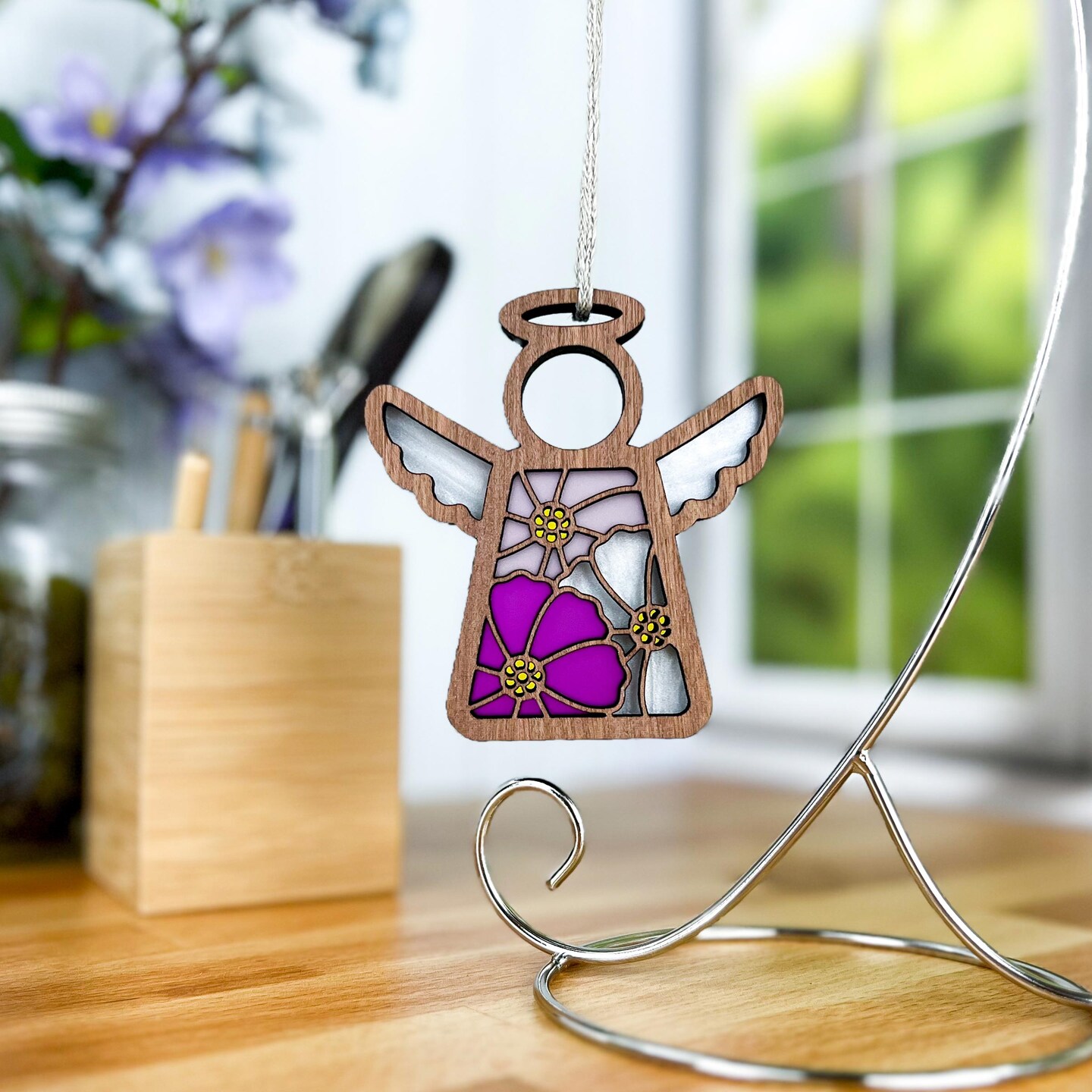 3.5&#x22; (H) Cosmos Ornament - Handcrafted in Texas - Mother&#x27;s Angels&#xAE; Figurine - Mother&#x27;s Day Gifts