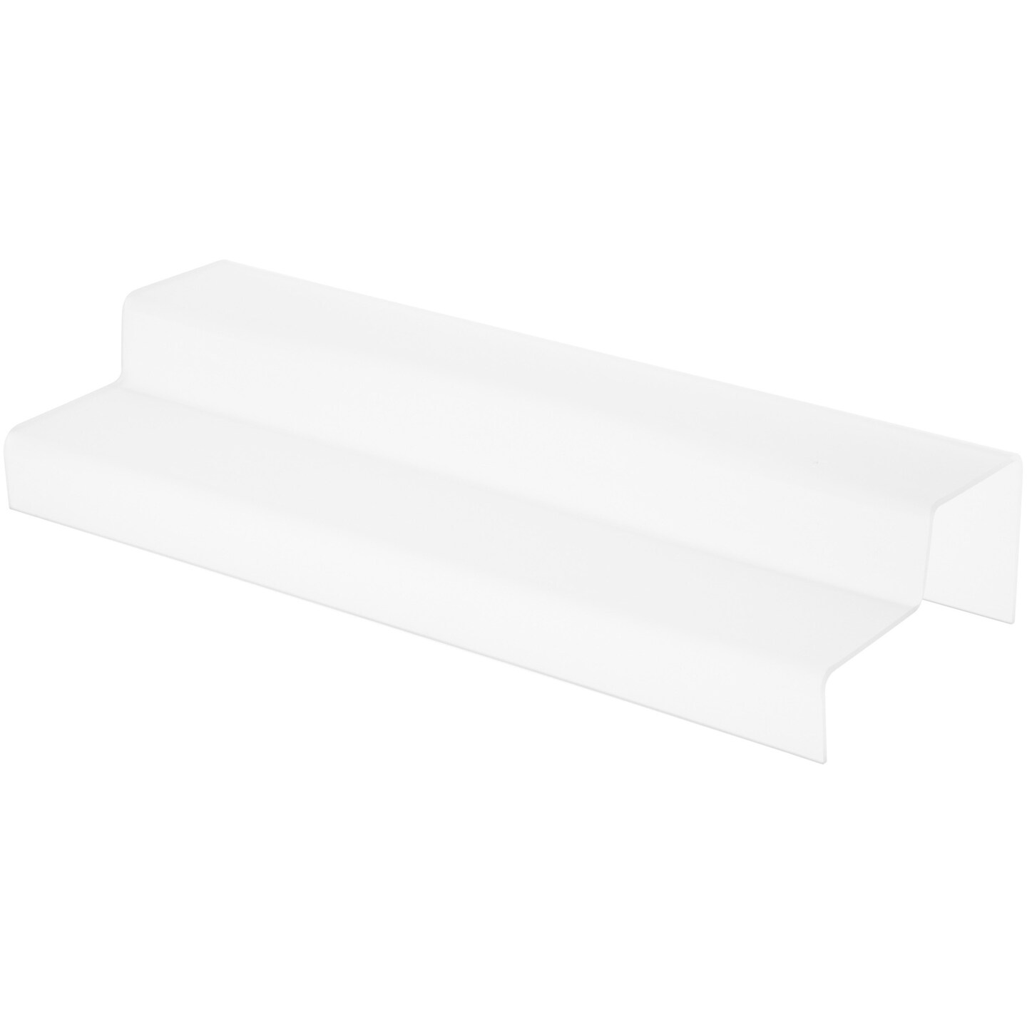 Plymor Frosted Acrylic 2-Step Solid Back Display Stairs, 3.25&#x22; H x 18&#x22; W x 6.25&#x22; D