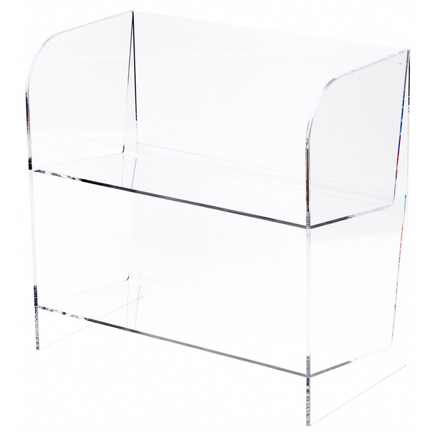 Plymor Clear Acrylic 2-Level 58-CD Display Shelves, 11.75&#x22; W x 6.5&#x22; D x 12&#x22; H