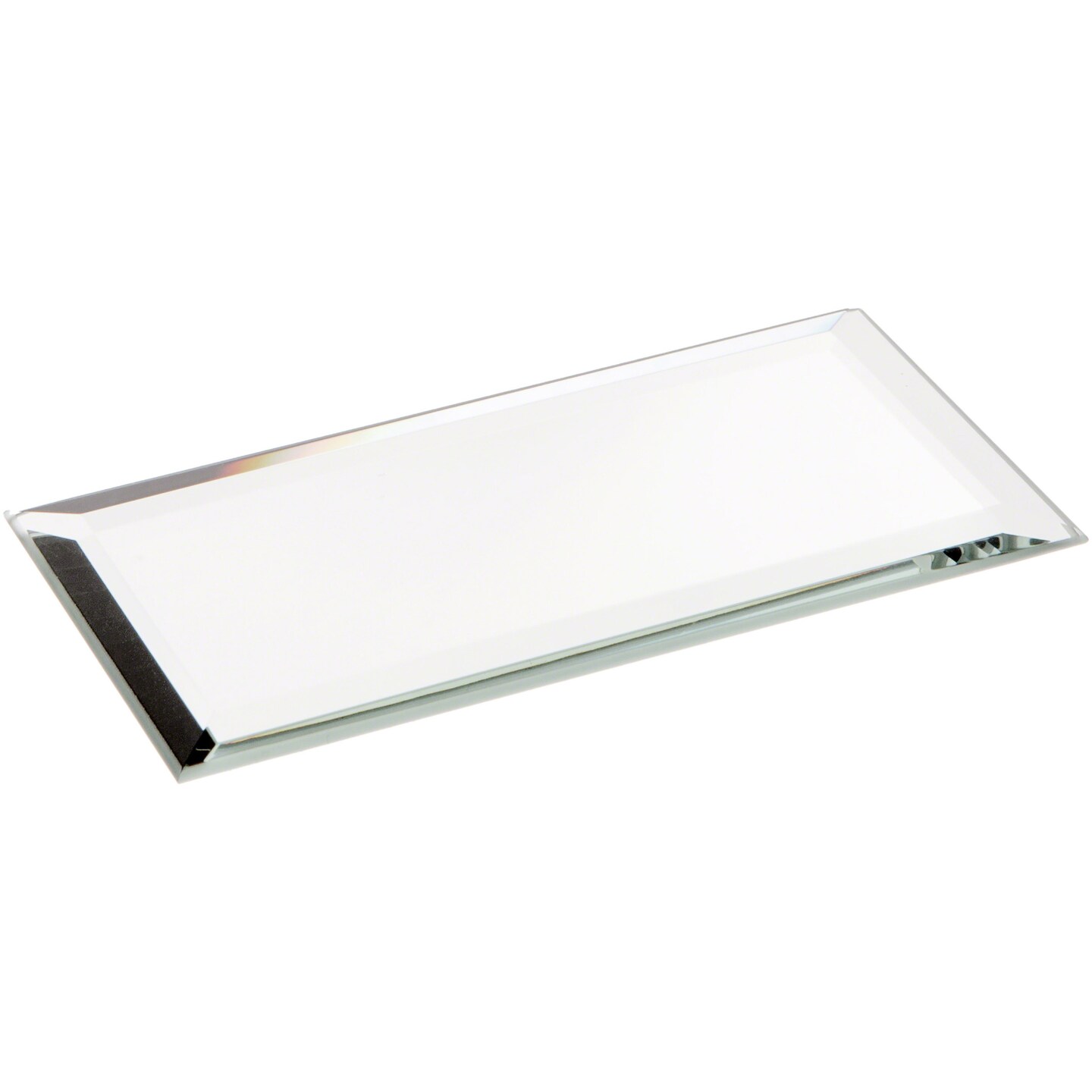 Plymor 3-Pack Clear Glass Rectangles – 2" X 4" X 3mm Thick With Beveled Edge, For Crafts & Displays