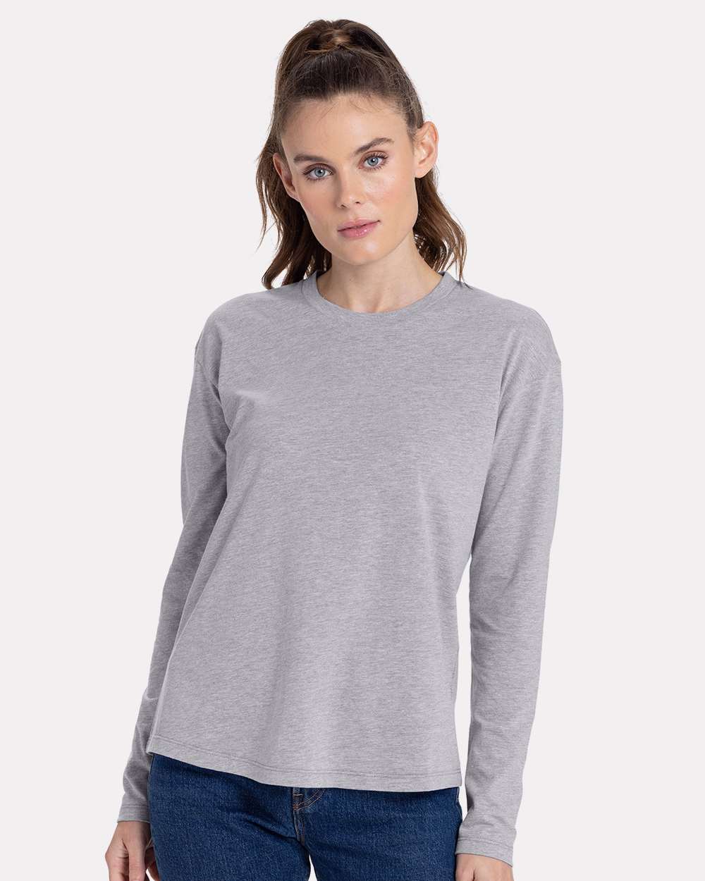 Next Level Women's Cotton Relaxed Crewneck Long Sleeve T-Shirt