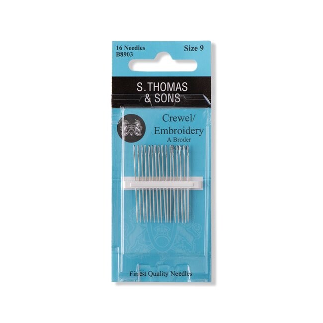 Hand Sewing Needles - Crewel / Embroidery --- Size 9 --- by S. Thomas & Sons®