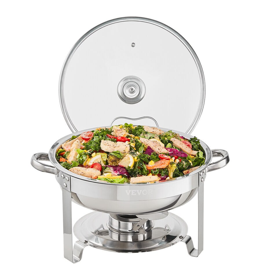 2 PCS 4 Quart Round Chafing Dish Set