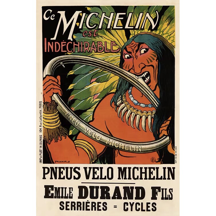 Pneus Velo Michelin - 1908 Vintage Bicycle Poster Prints