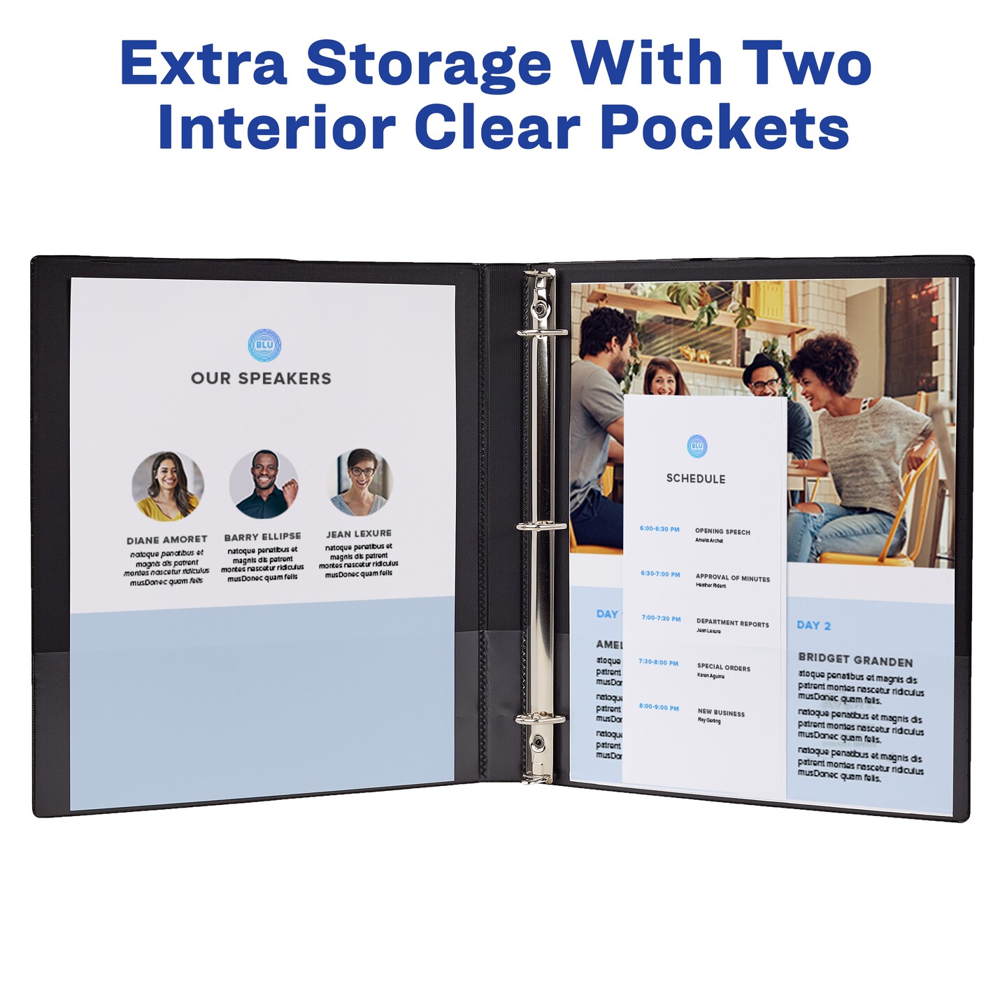 Avery Show Off View Binder Multipack, 1 Inch 3 Ring Binder, Assorted Colors, 4 Pack (12789)