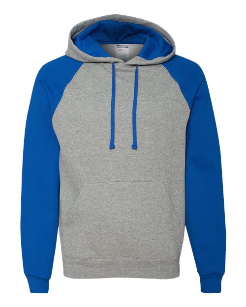 JERZEES® Nublend Colorblocked Long Sleeve Raglan Hooded Sweatshirt