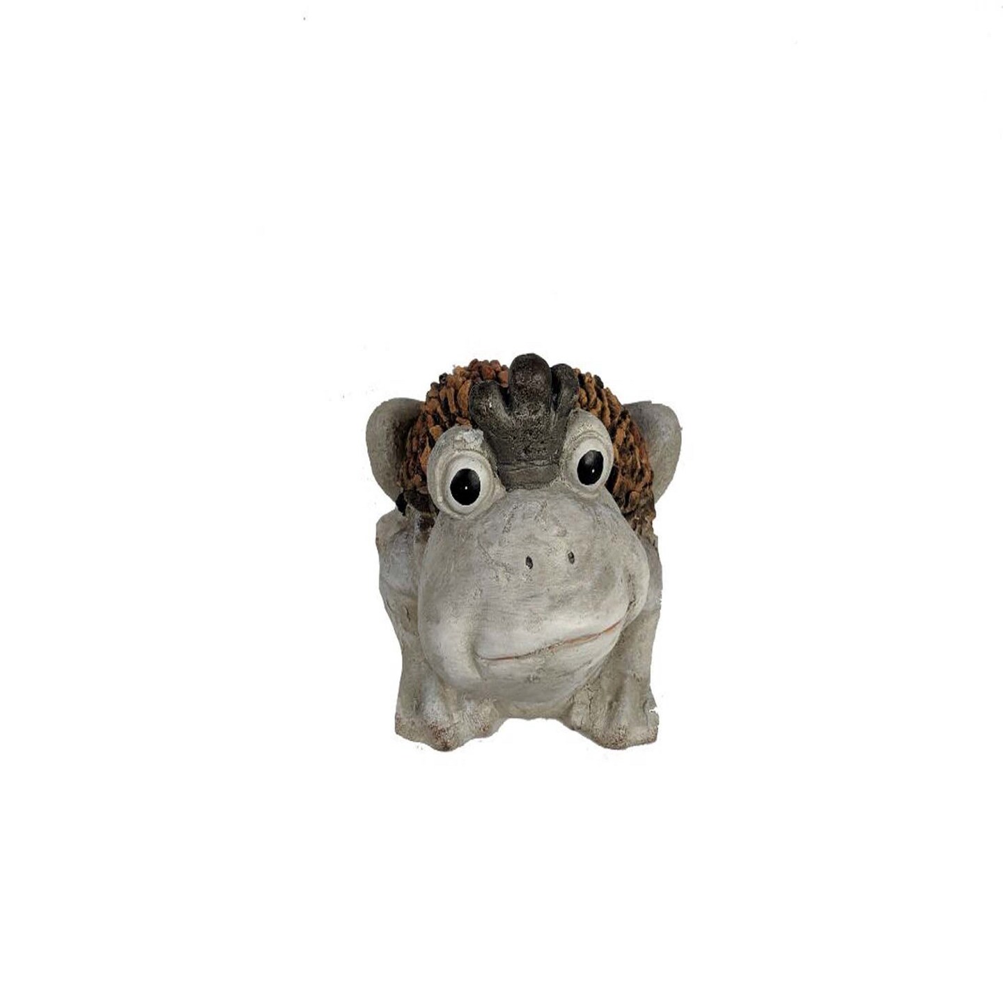 Galt International 13.75" x 10.25" Ceramic Stone Gray and Brown Frog Statue