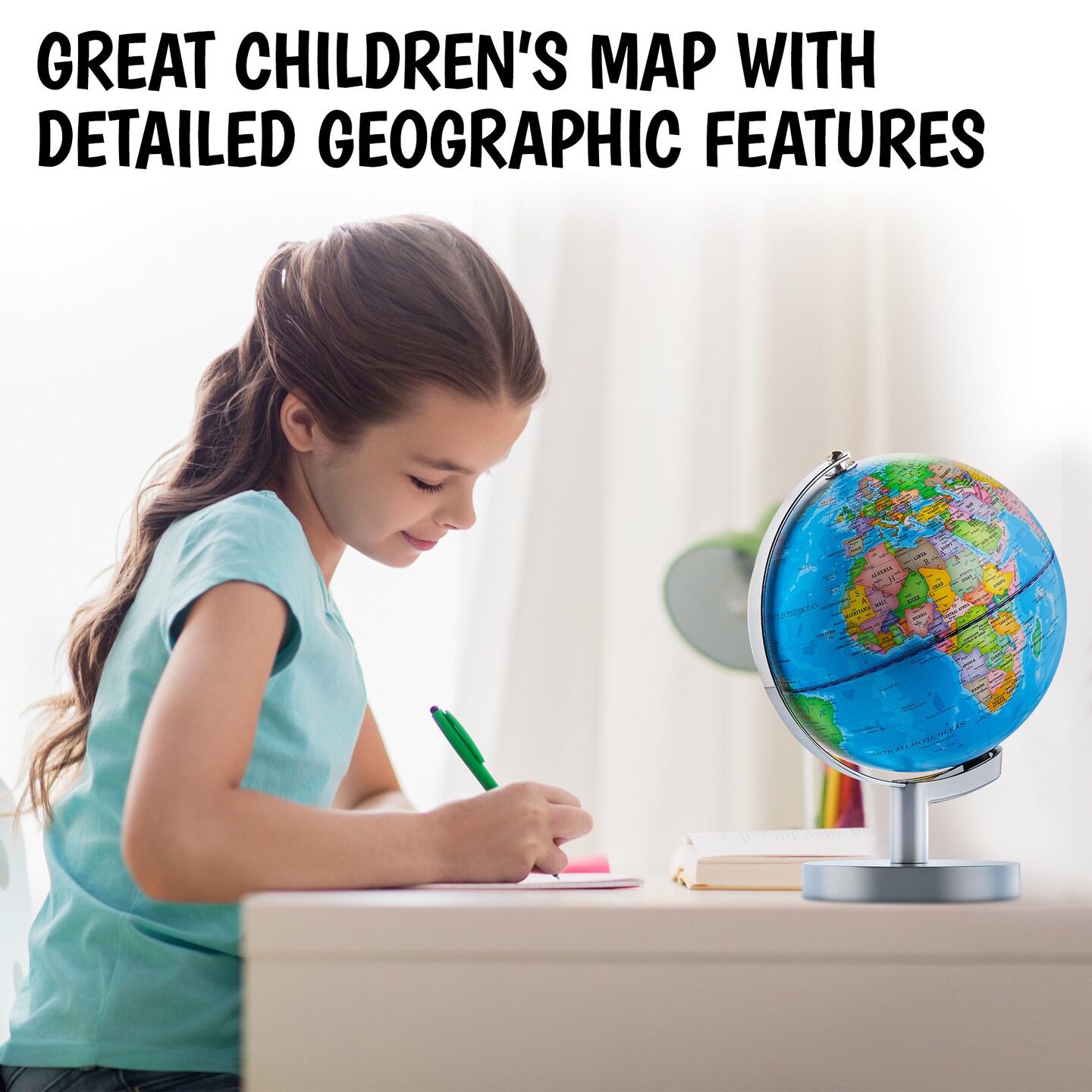 USA Toyz Illuminated Globe for Kids Learning - 7.2&#x22; Diameter