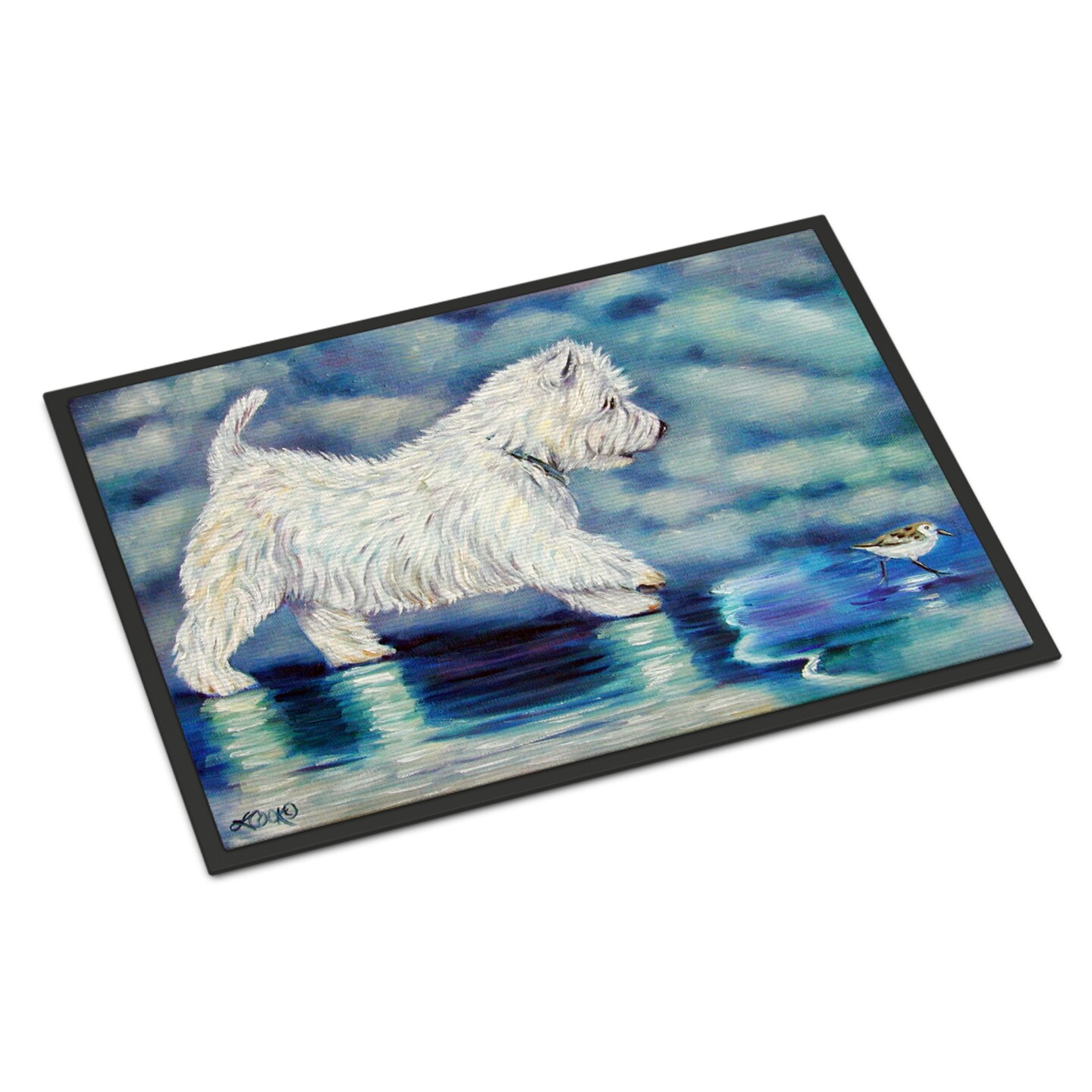 "Caroline's Treasures 7334JMAT Misty Westie Indoor or Outdoor Mat, 24 x