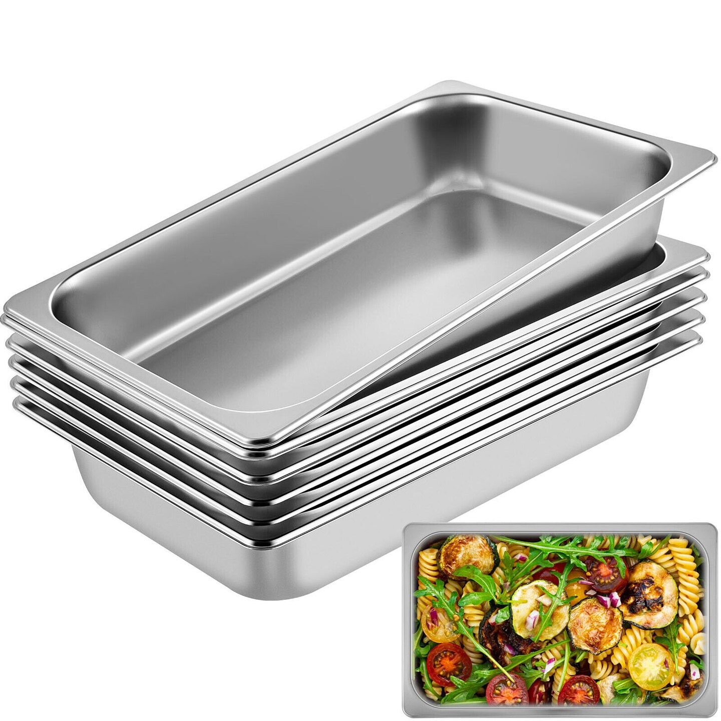6 PCS 4 Inches Deep Steam Table Pans