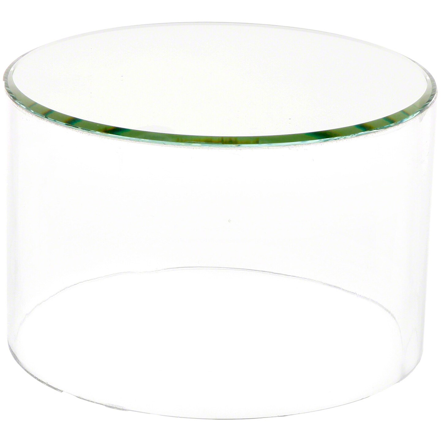 Plymor Clear Acrylic Cylinder Display Riser with Mirror Top, 4&#x22; H x 6&#x22; D