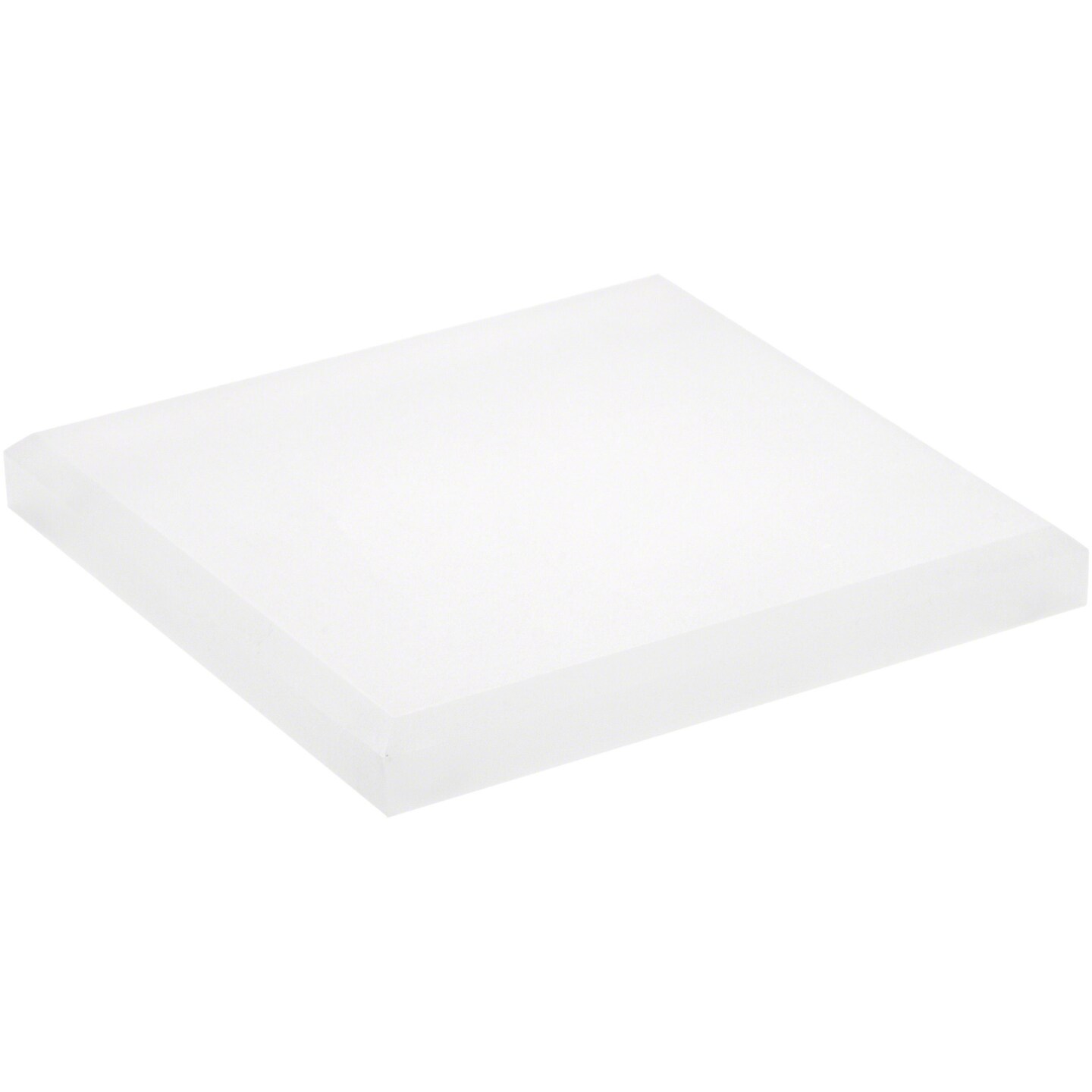 Plymor Frosted Acrylic Square Beveled Display Base, 4&#x22; W x 4&#x22; D x 0.5&#x22; H